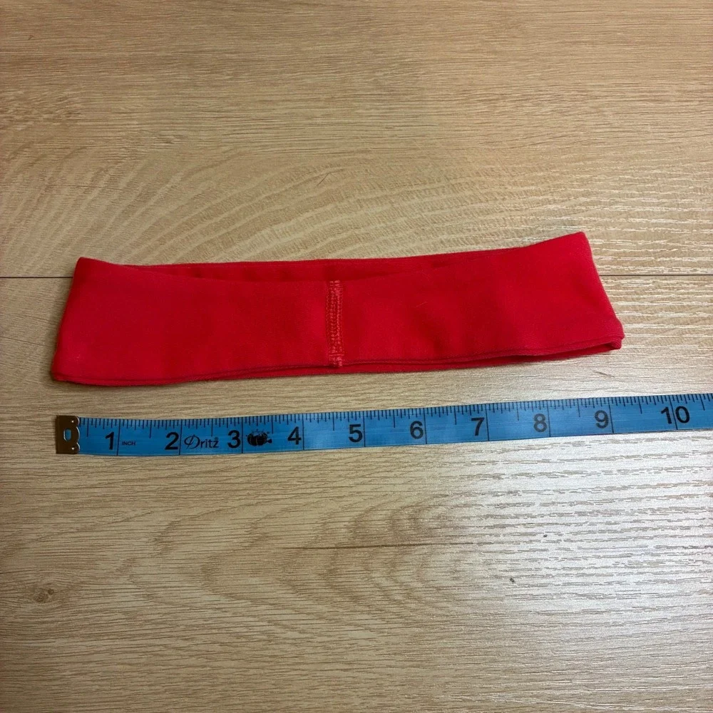 Lululemon Athletica Bang Buster Headband Red Wide Non-Slip Reflective Logo O/S